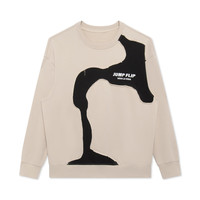 GXG男装 少年时代系列字母绣花圆领卫衣  卡其色 2XL 185/XXL