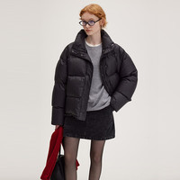 fano studios范洛Fano 羽绒服女90白鸭绒2025冬季保暖廓形立领面包服防寒外套 雾绿灰 均码