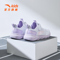 安踏 魔术贴 儿童运动鞋 白/浅雾紫-6 34码