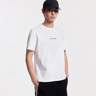 杰克·琼斯（JACK&JONES）25年男装春夏季简约舒适潮流纯棉趣味字母休闲纯色短袖T恤男 A06 本白色 XXS