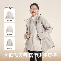 小野和子冲锋衣女秋冬防风保暖外套三合一户外运动服2024 baby蓝 L