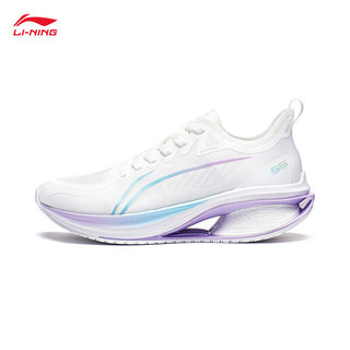 李宁 LI-NING 吾适5S 3.0丨跑步鞋网面透气女鞋轻量体测运动鞋ARST002 标准白-1 37.5