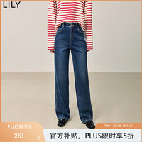 丽来 LILY 冬新款女装经典丹宁水洗百搭通勤显瘦棉质直筒裤牛仔裤女