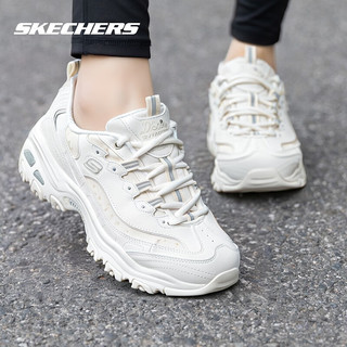 斯凯奇（Skechers）女鞋春夏季2025厚底增高老爹鞋轻便休闲鞋印花熊猫鞋运动鞋女 896180-OFWT 37 /偏大半码