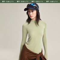 蕉下(beneunder)打底衫女内搭显瘦纯色半高领SF13523百搭修身女士长袖肌底衣 木茶青 S 155/80A