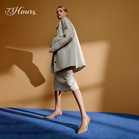 73Hours刘亦菲同款女鞋Brittany通勤尖头职业细高跟鞋浅口单鞋女 空气棉-亮面牛皮-卡其-6.5cm 35