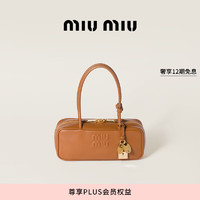 MIU MIU 缪缪 女士Beau牛皮革手提包单肩包 干邑色