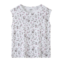 宜而爽【一等品100%全棉】中老年背心女式无袖打底衫宽松内衣XXL 【一等品100%棉】粉花 XXL/175