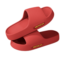 稻草人拖鞋男女居家洗澡厚底浴室内外穿情侣静音中国红凉拖