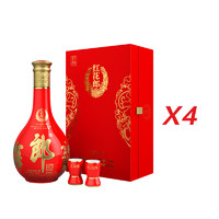 郎酒 红花郎15 53%vol 酱香型白酒 500ml*1瓶*4盒 礼盒套装