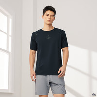 361°短袖t恤男士春夏季圆领速干衣运动休闲跑步训练服652524130-6 深墨蓝 XS