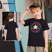 匡威（Converse） 匡威儿童装女童纯棉t恤短袖夏季经典圆标男中大童半袖休闲打底衫 纯白色(宽松版)-中性 150 /72 【身高140-152cm】