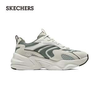 斯凯奇（SKECHERS）男女运动鞋老爹鞋轻质吸震舒适熊猫鞋118326 白色/灰色/WGY 41