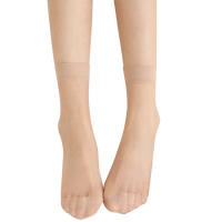 浪莎丝袜女短春秋短款水晶丝耐磨中筒黑色肉色夏季防勾袜子短丝袜