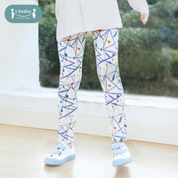 ibaby宝宝女儿童外穿打底瑜伽紧身健美高腰防晒裤子春秋夏季薄款 几何猜想儿童 90cm