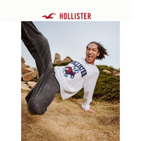 HOLLISTER 霍利斯特 24春秋款经典LOGO抓绒情侣卫衣男装女装KI322-4216 浅灰色 L (180/108A)