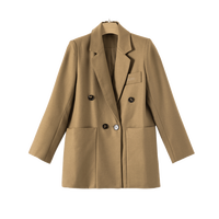 晚白【直降】百搭通勤西装外套女春季外搭时尚气质上衣 驼色 XL