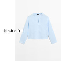 Massimo Dutti 春夏新品 女装 法式通勤风飘逸纯亚麻透气V领长袖衬衫 05158964