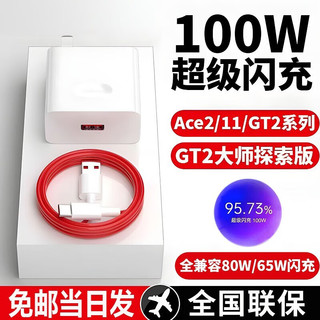 驰界适用一加数据线type-c快充100W/65W充电线Ace2v1+1110pro双typec兼容oppo手机 【100W套装】闪充头+2米闪充线