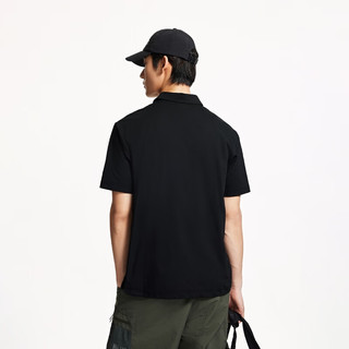 杰克·琼斯（JACK&JONES）男装25年速干POLO衫男士翻领短袖T恤夏季潮流宽松休闲户外半袖 E40黑色 常规 XS