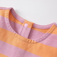 戴维贝拉（DAVE＆BELLA）【奥莱特卖】童装儿童T恤夏装男童上衣女童洋气条纹衣服 紫色条纹 80cm(身高73-80cm)