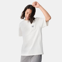 Gap男女装2025春季纯棉刺绣logo口袋短袖T恤简约风725620上衣 白色 2XL (185/104A)亚洲尺码