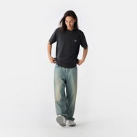 Gap男女装2025春季纯棉刺绣logo口袋短袖T恤简约风725620上衣 深灰色 2XL (185/104A)亚洲尺码