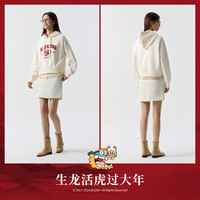 森马不二马联名卫衣女短款印花打底衫显高春季宽松连帽衣服小个子