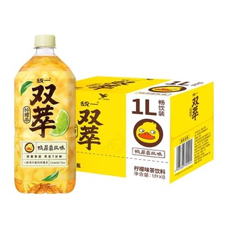 统一 双萃柠檬茶清爽解腻鸭屎香风味 1L*8瓶