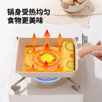 BESCO玉子烧鸡蛋卷煎锅方形家用厚蛋烧早餐平底锅不粘锅煎蛋 绿茶色-燃气+铲 20.5cm