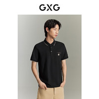 GXG男装 多色潮流POLO衫合集 黑色翻领短袖POLO衫GE1240803CM XL