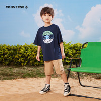 匡威（Converse）儿童装男童经典短袖T恤夏季中大童夏装男孩儿童上衣凉感t恤 藏青蓝 130 /64 【身高116-122cm】 130/64