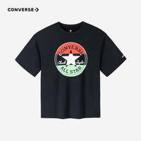 匡威（Converse）儿童装男童经典短袖T恤夏季中大童夏装男孩儿童上衣凉感t恤 正黑色 130 /64 【身高116-122cm】