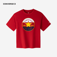 匡威（Converse）儿童装男童经典短袖T恤夏季中大童夏装男孩儿童上衣凉感t恤 学院红 110 /52 【身高98-104cm】 110/52