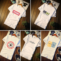 5件】男士短袖t恤纯棉体桖潮流半袖上衣服潮牌夏季男装圆领打底衫