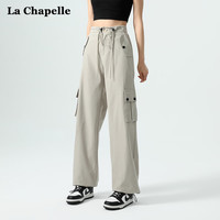拉夏贝尔（La Chapelle）美式黑色女2025春秋宽松高腰休闲 黑色 S
