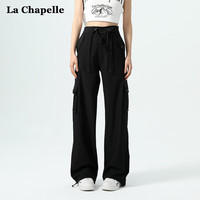 拉夏贝尔（La Chapelle）美式黑色女2025春秋宽松高腰休闲 军绿 XL