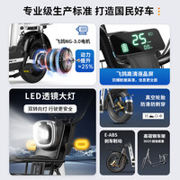 飞鸽 FG FLYING PIGEON电动车新国标电动自行车成人电单车电瓶车男女小型轻骑助力代步车 天空蓝【 终身售后】 【锂电】24A汽车级-助力续航110公里