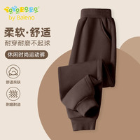 Baleno Junior儿童裤子春秋款2025大童YBB系列休闲时尚运动裤男女童卫裤春 榛果咖/纯色 110