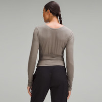 露露乐蒙lululemon丨Front-to-Back 女士前后两穿腰部裹带长袖 T 恤 LW3IDJS 卡其棕 6