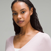 露露乐蒙lululemon丨Front-to-Back 女士前后两穿腰部裹带长袖 T 恤 LW3IDJS 牡丹粉 2