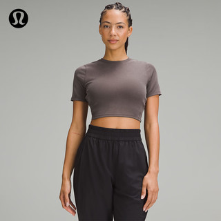 lululemon丨Soft Ribbed 女士锁孔款罗纹短袖 T 恤 LW3HW9S 浓缩咖啡色 3XL /16