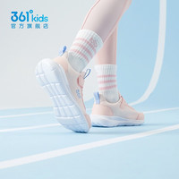 361°儿童运动鞋男童跑鞋中大童秋冬网面透气轻便魔术贴女童革面跑鞋 【密网】玫瑰水粉色/黛粉色 35 35码