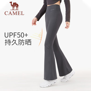 骆驼（CAMEL）女装黑色喇叭裤2024春季弹力高腰显瘦直筒运动瑜伽休闲裤6005 幻影黑 XL