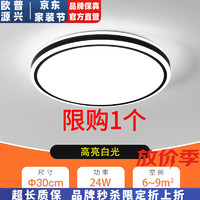 欧普源兴 灯具大全2025款客厅卧室灯餐厅灯客厅吸顶灯卧室灯led吸顶灯客厅 黑谍影30cm白光24w 其它 其它