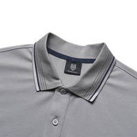 七匹狼长袖T恤男士Polo保罗衫翻领时尚轻商务休闲百搭t恤体恤衫衣服男装 003(中灰) 165/84A(M)