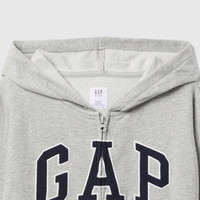 Gap男童2025春季新款字母logo拉链连帽卫衣多色儿童装美版743966