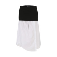 【OL职场】纯棉时髦商务风拼接衬衫裙设计款宽松半身中长裙