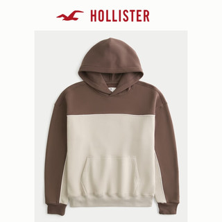 HOLLISTER24春秋款抓绒情侣美式连帽卫衣男装女装KI322-4227 棕色拼色 XS (170/84A)