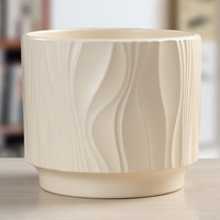 裕轩堂 陶瓷花盆奶油风北欧特大号带托盘简约客厅家用蝴蝶兰绿萝绿植多肉 JW10283亚柠檬黄带塑料托盘 中